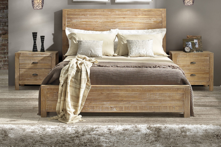Giường pallet có đầu giường phong cách vintage