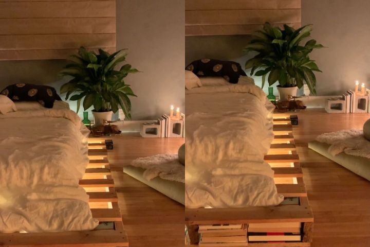 Decor phòng ngủ giường pallet với phong cách cổ điển