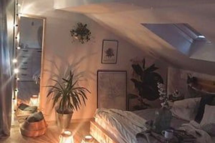 Giường pallet decor phòng ngủ phong cách Bohemian