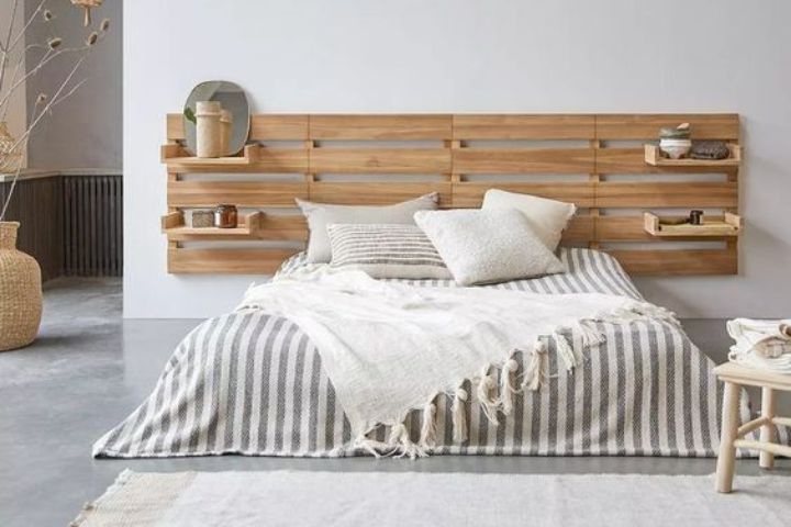 Trang trí phòng ngủ bằng giường pallet phong cách hiện đại