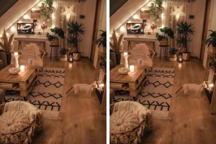 Trang trí phòng ngủ tích hợp giường pallet gỗ đơn và sofa